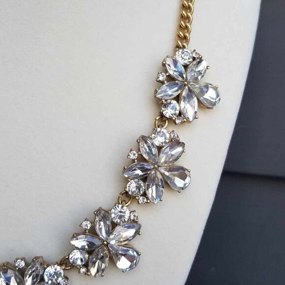 NWOT J Crew Rhinestone Crystal Statement Necklace - Picture 6 of 9